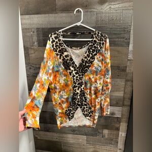 Coco Kelly | Criss Cross Detail Cheetah Top